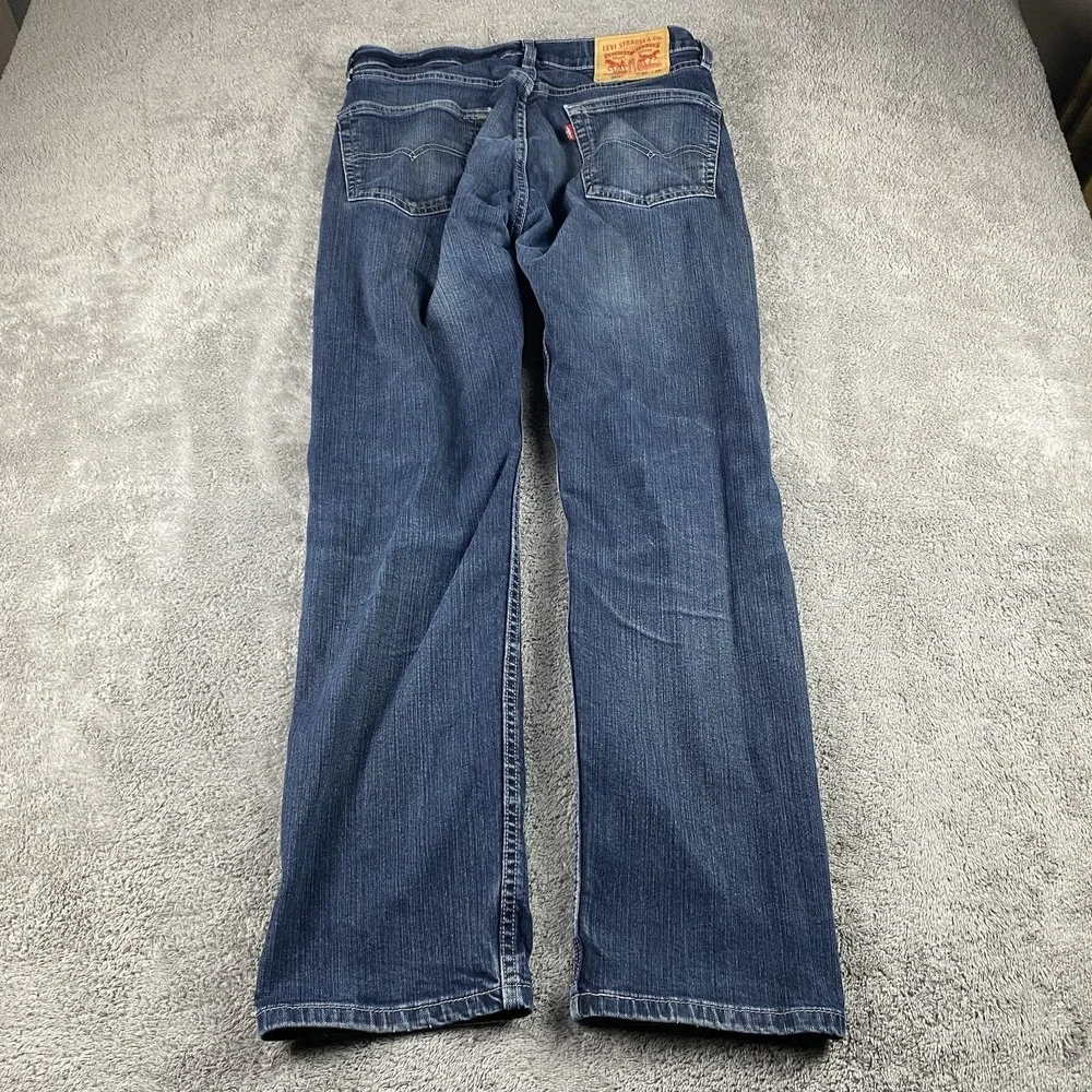 Levi 505 Straight Leg‎ Jeans Mens 30x29 Blue Medium Wash Mid Rise Distressed